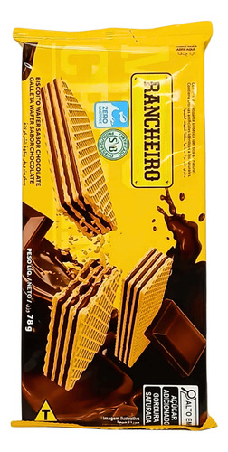 Biscoito Wafer Chocolate 78g Rancheiro - Kit 5 Un
