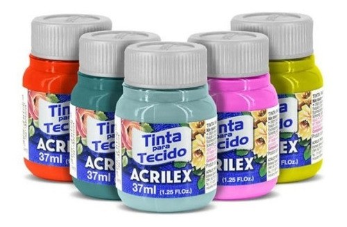 Kit Com 20 Tinta Para Tecido Acrilex 37ml (escolha As Cores)