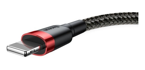 Cable USB-A A Lightning Reforzado Carga Rápida 3 Metros color rojo y negro
