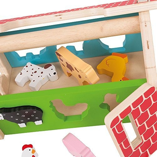 Bigjigs Toys Farm House Shape Sorter Juguete De Madera Clas