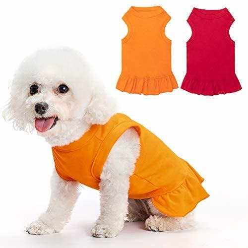 Bingpet - Paquete De 2 Faldas De Camisa Para Perros En Blanc