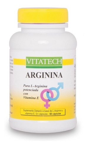 Arginina Vita Tech X 60 Capsulas Suplemento Dietario