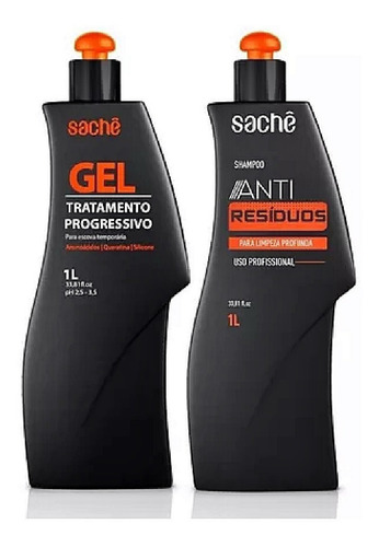 Kit Gel Progressivo Fresh Sachê + Shampoo Anti Resíduos 