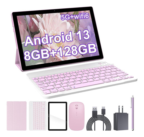 Tableta Android 13 Con Teclado 2 En 1 De 10 Pulgadas, 8 Gb D