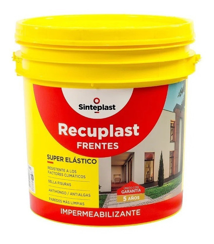 Recuplast Frentes Pintura Impermeable X 10 Litros Color Blanco