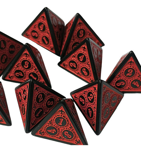 6 X 10 Peças Acrílico D4 Dices Multi Faces Card Games