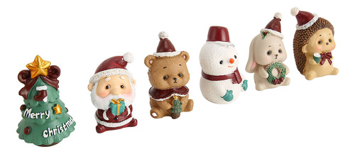 Mini Adornos Navideños, Figuras De Resina Ecológica, 6 Pieza