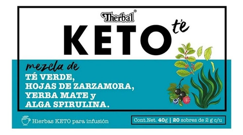 2 Pza Té Keto Therbal 20 Sobres De 2 G C/u
