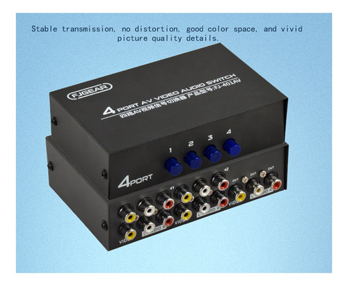 Fjgear Av Switcher 4 Entrada 1 Saída Av Rca Interface Áudio