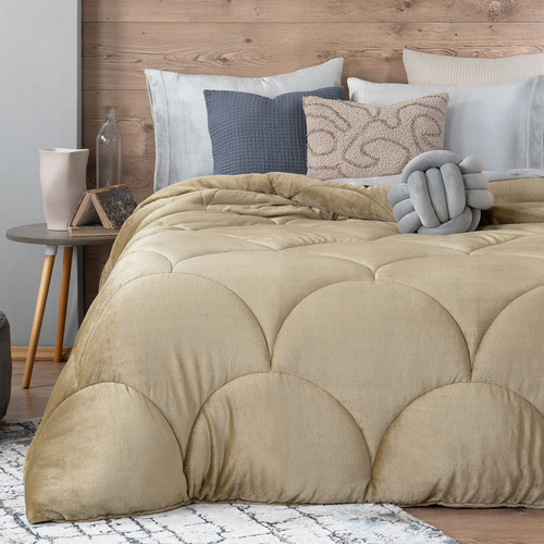 Edredón Duvet Térmico Para Invierno Matrimonial Esquimal Color Beige Diseño de la tela Liso