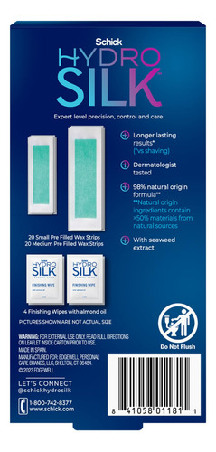 Schick Hydro Silk Waxing Strips For Face ,hair Removal ,eyeb