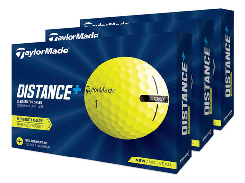 Pelotas Taylormade Distance+ 3x2 Amarillas | The Golfer Shop