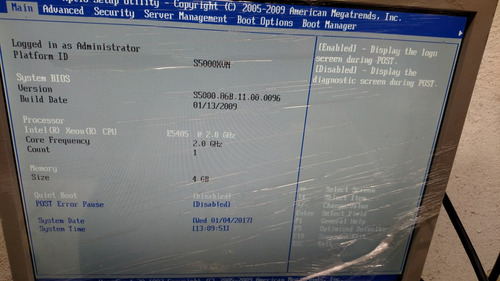 Servidor Aceptp Proc 5405 4gb Ram Video 512g 3850 Sata 250gb