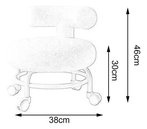 Taburete Bajo Con Ruedas, Silla Movible Giratoria Para Sala