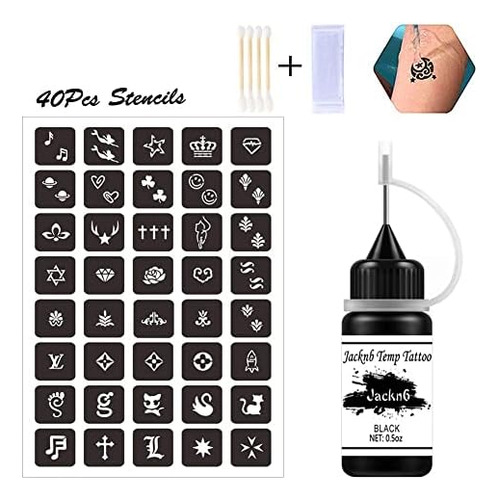 Jacknb Kit De Tatuaje Temporal Jagua Gel Semi Permanente Tat