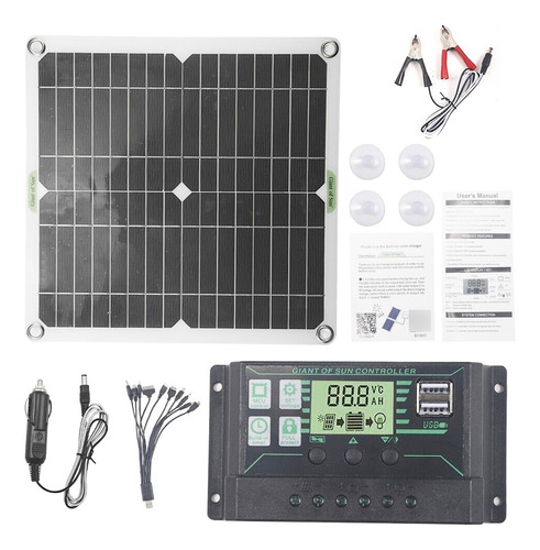 Kit De Panel Solar, 1 Controlador, 30w, Panel