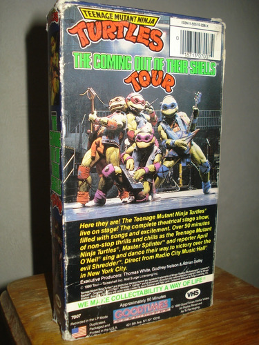 Pelicula Vhs Tortugas Ninja Live Show 1990 Idioma Inglés (Usado)
