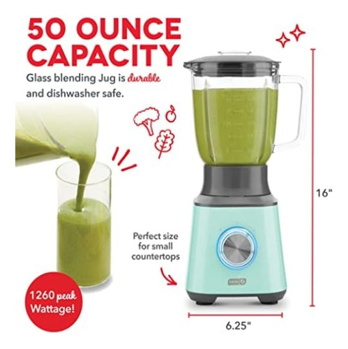 Dash Quest 50 Oz Countertop Kitchen Blender, Professional He