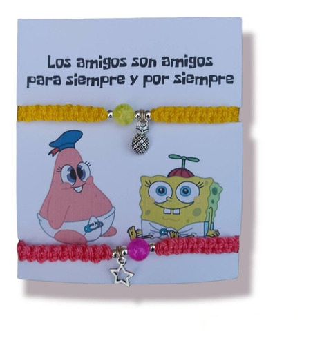 Pulseras Parejas Y Amigos Bob Esponja Y Patricio Amistad