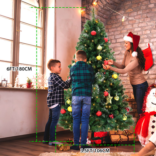 Arbol De Navidad Verde Con Luces 180 Cm Frondoso
