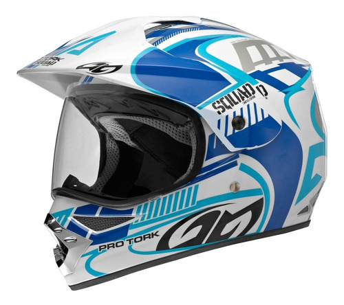 Capacete Pro Tork Masculino Feminino Moto Fechado Esportivo Cor Azul Tamanho Do Capacete 58