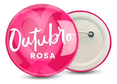 Botons Button Broche Outubro Rosa 100un Tam 2,5cm Personalizado Outubro ...