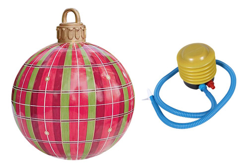 Bola Inflável De Natal Fora Das Decorações Grade Vermelha
