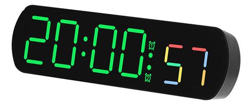 . Relógio De Parede Led, Despertador Digital Preto E Verde