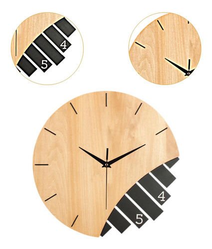 Reloj De Pared De Madera, Reloj Redondo, Regalo Madera Clara
