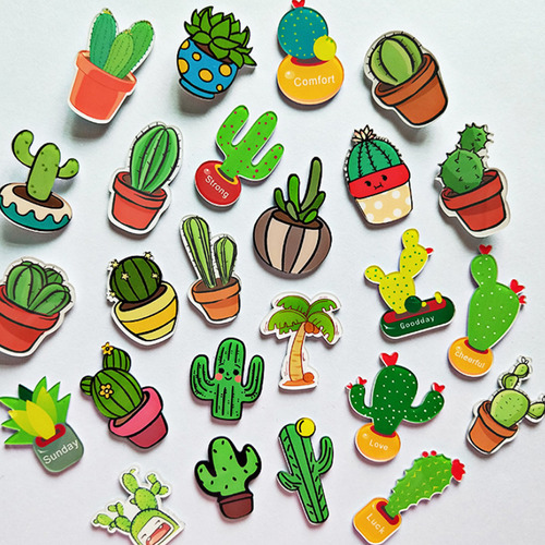 10 Imanes Creativos Para Nevera Con Suculentas Y Cactus, Est