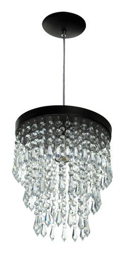 Lustre Pendente De Cristal Acrílico Manucrillic Preto