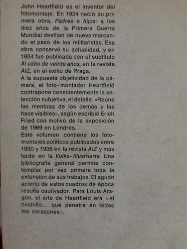 Guerra En La Paz John Heartfield (Usado)