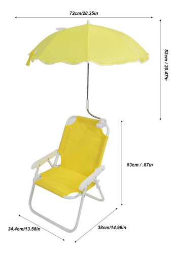 H+ Silla De Camping Portátil Amarilla, Sillas Plegables De