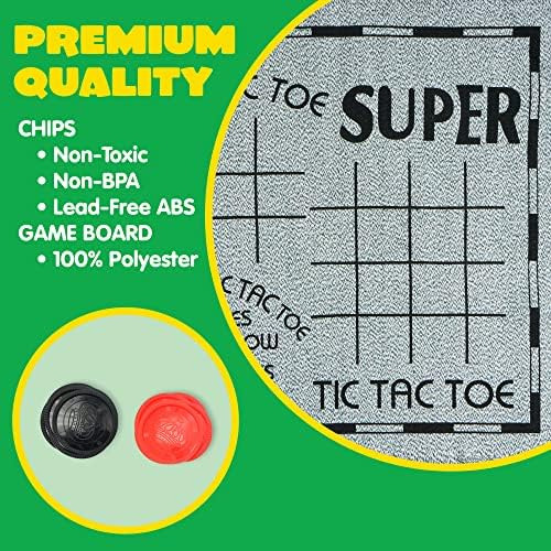 Damas Gigantes Vintage 3 Em 1 E Jogo Tic Tac Toe Com Tapete