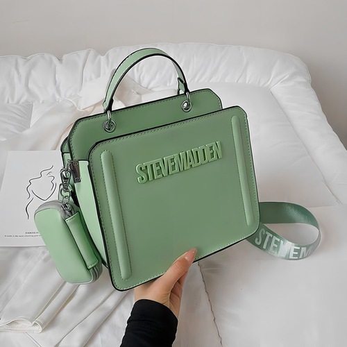 Color Sólido Letras Mano Bl Bolsa De Hombro Bolsa Crossbody Color Verde Claro