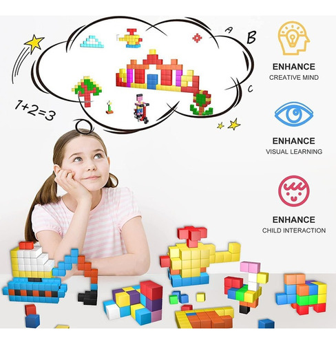 54 Peças Blocos Magnéticos Para Brinquedos Infantis