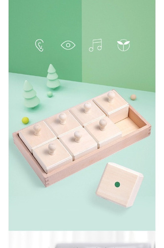 Imagen 4 de 7 de Entrenamiento Sensorial Para Bebe - Caja De Sonido De Madera