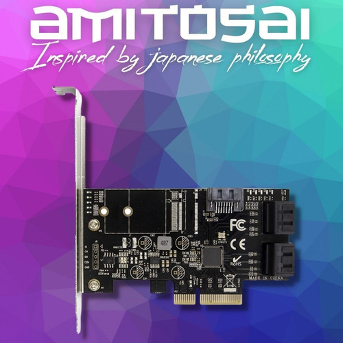 Placa De Expansion Pcie A 5 Discos Sata Amitosai