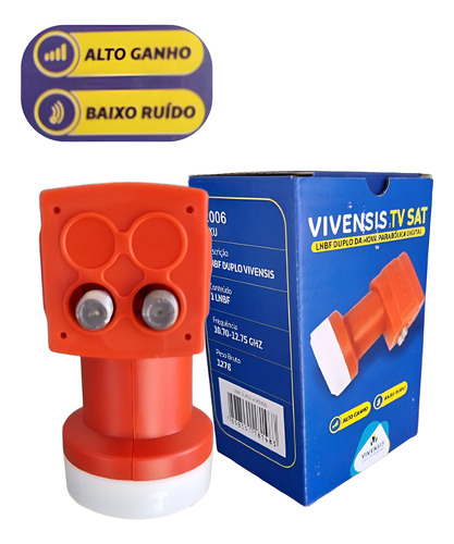 Lnbf Lnb Duplo Universal Digital Antena Banda Ku 2 Saídas