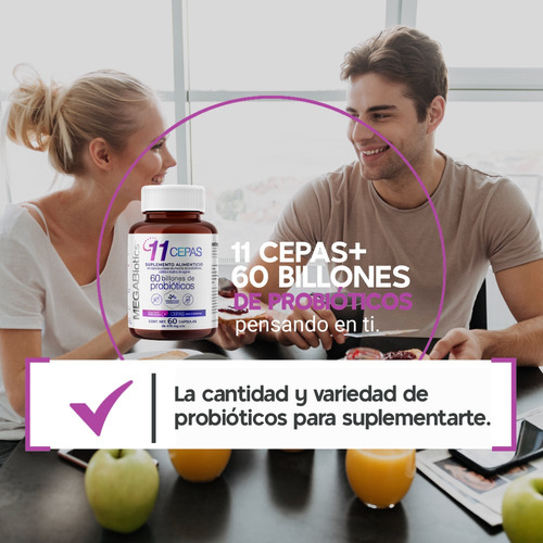 Imagen 5 de 7 de Megabiotic 11 Cepas 60 Billones De Probióticos 60 Cápsulas