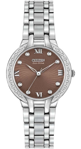 Citizen Bella Ladies 28 Diamantes Em0120-58x ...... Dcmstore Color de la correa Plata Color del bisel Plata Color del fondo Café