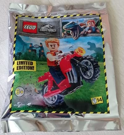 Minifigura De Lego Jurassic World: Owen Grady Con Moto