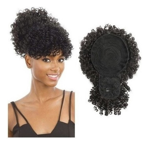 A Afro Hair Bun Extensión Cola De Caballo Con