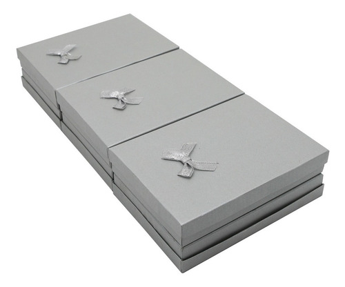 Imagen 5 de 8 de Set 6 Cajas De Regalo 13x18 Cms Joyas O Collares Color Gris