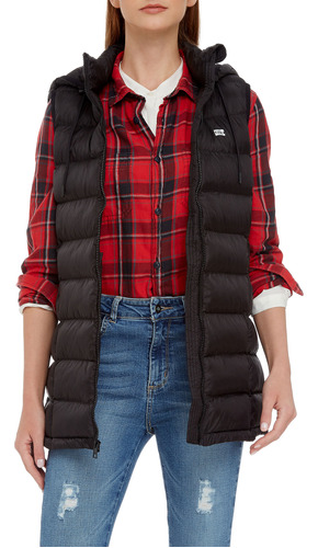 Chaleco Levi's Para Mujer Puffer 878700005 Con Capucha Negro