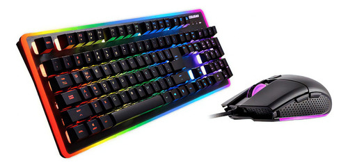 Kit Gamer Teclado Y Mouse Cougar Deathfire Ex Rgb Color Del Teclado Negro