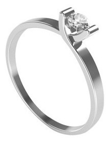 Elegante Anilo De Compromiso Plata Oro Blanco