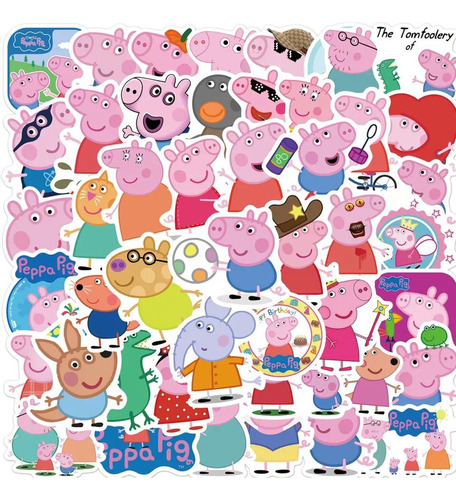 Pack De 50 Stickers Peppa Pig Kawaii Set Adhesivos