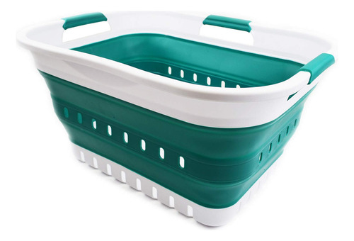 Cesta Plegable 30l Con 3 Asas Contenedor Todo En Uno.