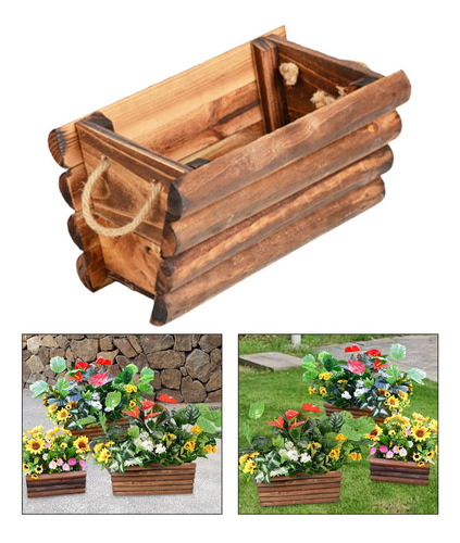 Box De Madera Box Rectángulo De Flores Para Tamaño S